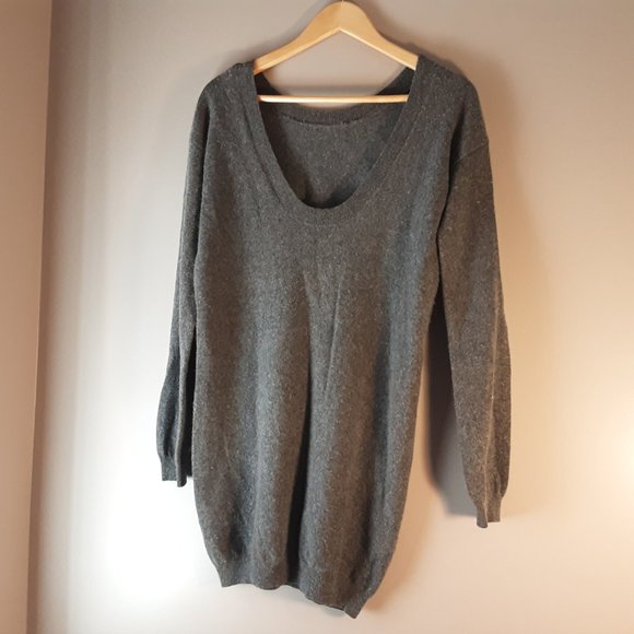 Aritzia Babaton Grey Scoop Back Sweater Long Wool Cashmere Size XS - Picture 9 of 16
